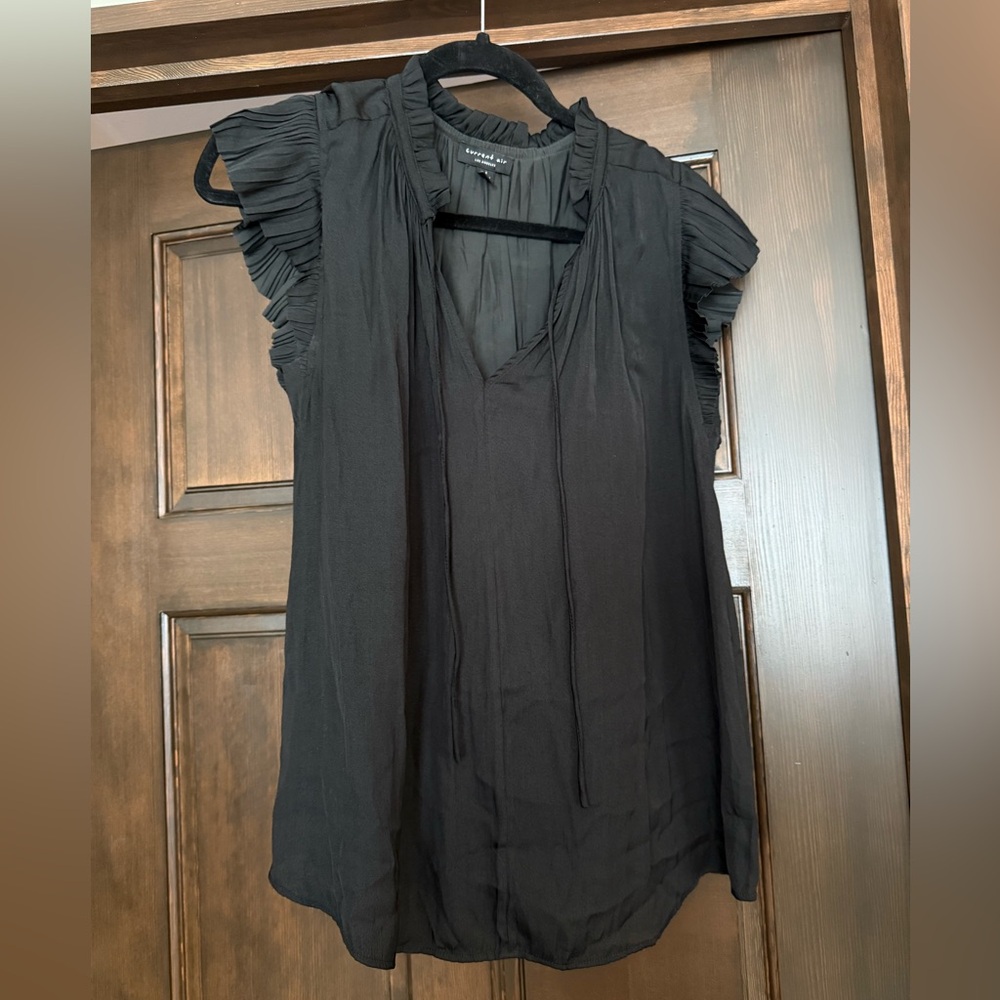 Current Air Black Ruffled Top, M